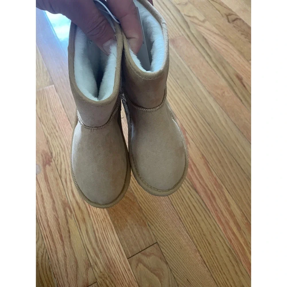 Old Navy Kids Faux Suede Sherpa Lined Boots Tan Size 10 800507-00-1
